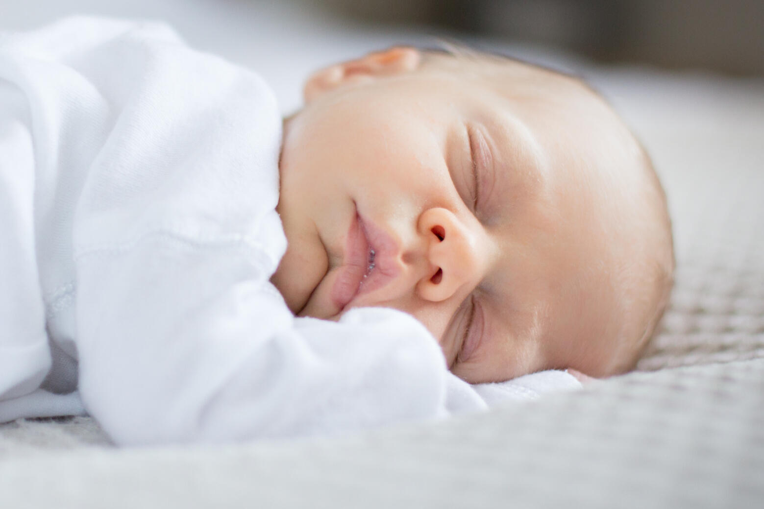 Lincoln Newborn Sessions Close-up of newborn baby's face